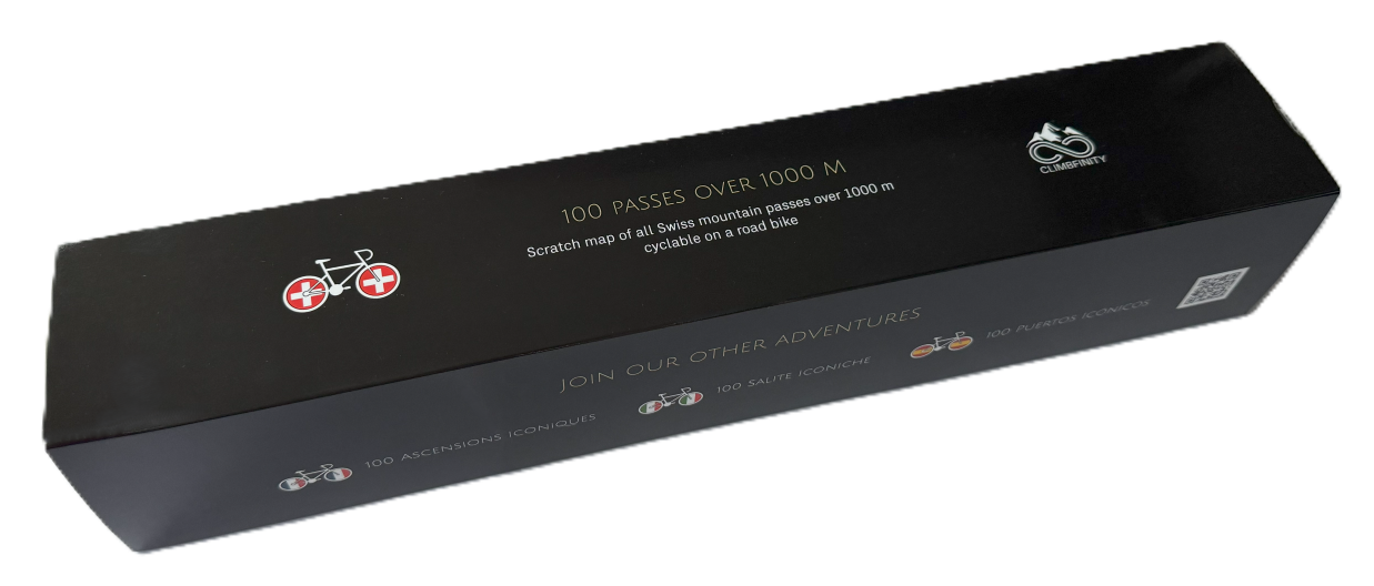 100 Passes Cycling Challenge carte à gratter, Suisse (cadre ou boîte)